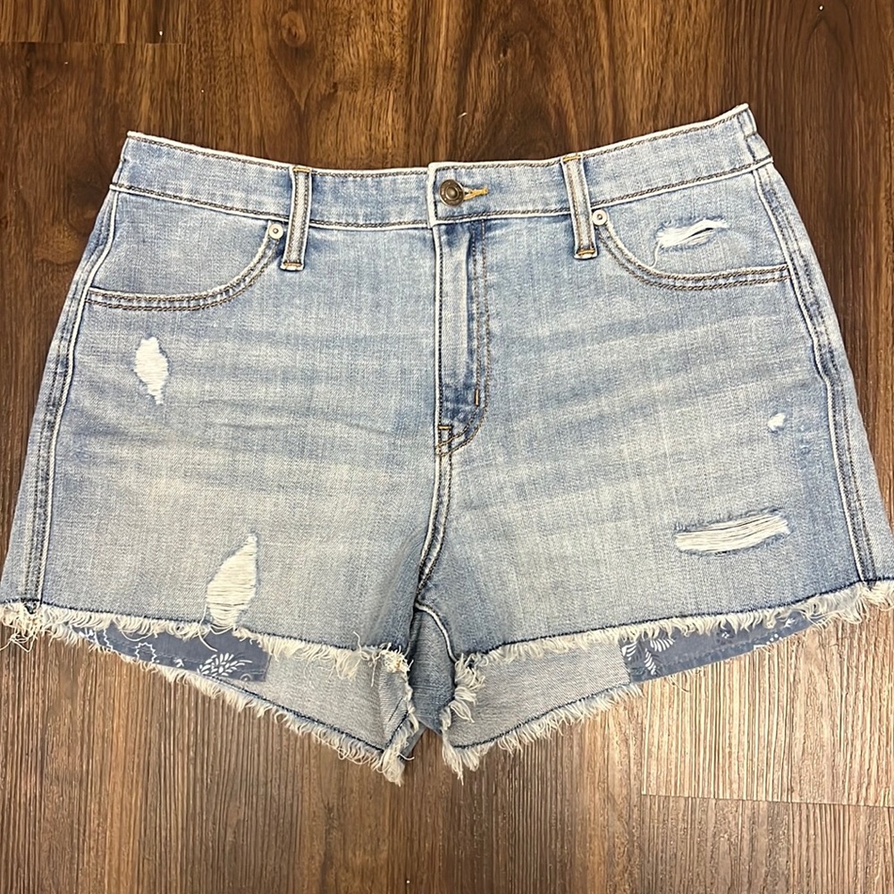 aerie elastic denim shorts